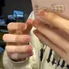 Cor de Blush Simples, Manicure de Menina Delicada e Suave, Unhas Postiças Claras Feitas à Mão Curtas, Unhas Prontas para Usar