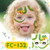 Série de Adesivos de Pintura Facial Infantil Transfronteiriça Doze Signos Animais Coloridos Tatuagem à Prova d'Água Duradoura Adesivos Dia das Crianças