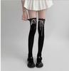 Meias brancas acima do joelho femininas com laço meias lolita meias jk renda renda meias para botas longas