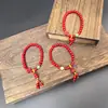 Pulsera de Cinabrio al por mayor, pulsera de un solo círculo de cinabrio púrpura, dorada, roja, joyería para mujer, contenido bajo de cinabrio, regalo
