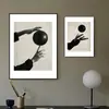 Pintura Decorativa Minimalista Moderna Fotografía Figura Blanco y Negro Esfera Pintura Colgante Entrada Sala de Estar Pared de Fondo Estudio Mural