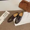 Zapatos de piel para mujer hechos a mano estilo nuevo mocasines zapatos de piel suela plana zapatos de vestir retro plisados moda otoño pequeños 2026 estilo británico