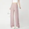 Foto Real de Calça de Linho para Gestante Que Não Aperta a Barriga, Nova Calça Reta Primavera e Verão 2026 para Uso Casual de Verão, Estilo Wide Leg para Tamanhos Pequenos