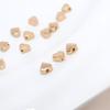 Cuentas de oro de 14 quilates con forma de corazón de melocotón, hechas a mano, con agujero pasante, accesorios de joyería, pulsera, cuentas de amor.