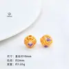 Accesorios Chapados en Oro, Cuentas Redondas que Conservan el Color, Cuentas con Patrón Hueco, Cuentas de Bola de Flor, Cuentas de la Fortuna, Cuentas para Pulseras DIY, Cuentas para Hilo de Joyería, Cuentas Espaciadoras