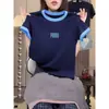 Camiseta de Manga Corta con Bloques de Color para Mujer Verano 2026, Estilo Casual Americano, Adelgazante y Versátil Top Negro