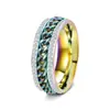 Anillos de Acero de Titanio Europeos y Americanos Incrustados con Diamantes de Amazon, Anillos de Moda Sencillos para Pareja, Joyería, Accesorios de Acero Inoxidable Más Vendidos
