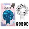Plantilla de impresión de uñas nueva transfronteriza DIY película azul redonda multifuncional impresión de uñas esmalte de uñas placa de acero pintado