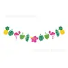Novo produto transfronteiriço: Faixa de aniversário com decoração havaiana, faixa de decoração de flamingo para festas de aniversário de verão
