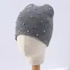 Touca Popular Bordada com Contas Transfronteiriça para Outono e Inverno, Chapéu de Tricô Pulôver Versátil da Moda, Chapéu Estilo Punk com Strass Atacado