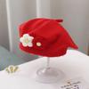 Chapéu infantil outono e inverno boina de tricô para bebê florzinha fofa chapéu de pintor para meninos e meninas chapéu de lã para bebê moda