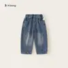 Bangxuan Zhi Li Ropa Infantil Jeans para Niños Estilo Coreano Pantalones de Plátano para Niños Pantalones Largos Casuales Versátiles para Niños Pantalones para Niñas