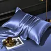 Fundas de almohada de seda de hielo lavables y refrescantes, juego de dos, 48 cm x 74 cm, funda para una almohada individual, 2 fundas de almohada de seda de hielo