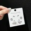 Kana Mina Simple Elegante Perla Una Tarjeta Tres Pares Aretes Pin Plata S925 Moda Combinable Aretes para Mujer