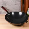 Transmisión en Vivo Popular Engrosado Mejorado Nitruro Sin Recubrimiento Wok Doméstico Antiadherente No Fácil de Oxidar Olla de Hierro Entrega