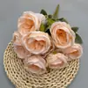 Flores de Rosa Artificiales para Bodas, Adornos Decorativos Austin de Nueve Cabezas, Envío Transfronterizo Disponible, Flores Falsas, Rosas Artificiales