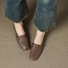 Corte de Piel de Cabra de Primera Capa, Transpirables, Cómodos y Versátiles Zapatos Mule 2025 de Tacón Bajo Grueso con Puntera Cuadrada, Puntera de Cuero Genuino, Pantuflas Exteriores