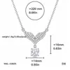 Collar de moissanita chapado en oro blanco para mujer, simple y elegante, colgante clásico de trébol de cuatro hojas, joyería de cadena para la clavícula, artículo popular de transmisión en vivo