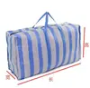Bolsa para mudanza de temporada de graduación, bolsa para mudanza de equipaje de gran capacidad, bolsa tejida a rayas azules y blancas para empacar y enviar