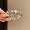 Estilo Luxo Leve Pulseira de Coração Esmaltado com Strass e Libélula de Cristal Pulseira Doce com Personalidade de Nicho Joia de Mão com Sensação de Luxo Leve e de Alta Qualidade