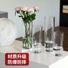Florero Anticaída de Acrílico Acuático Hidropónico Arreglo Floral Bambú Rico Tubo Recto Transparente Flores Decoración de Sala Cubo Despertador