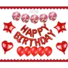 Conjunto de Balões de Feliz Aniversário Látex Lantejoulas Balão Decoração de Festa Letras de Alumínio Decoração de Aniversário Layout de Atmosfera
