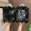 Camiseta Chaleco Tie-Dye de Algodón Puro para Niños y Niñas Verano Popular Tendencia Estampado de Dibujos Animados sin Mangas para Niños Mayores