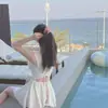 Traje de baño conservador coreano para mujer, sexy traje de baño de una pieza estilo falda de dos hombros con corte de pierna recto, adelgazante y favorecedor tanto para bustos grandes como pequeños, adecuado para vacaciones y playa