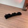 Grampo de cabelo trançado com textura de veludo estilo Chanel, presilha de bico de pato para franja, adorno de cabeça para testa lateral, grampo de cabelo de dupla camada para franja desfiada para mulheres