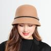 Outono e inverno lã nova moda feminina equestre cap ao ar livre quente lazer viagem cinto fivela pequena bacia chapéu atacado
