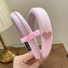 Diadema Rosa Francesa Retro para Niñas 2024 Nuevo Estilo Verano Color Sólido Corona Alta Presionando Esponja para el Cabello Diadema Accesorios para el Cabello