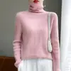 Suéter 100% Lã para Mulheres, Outono e Inverno, Gola Caída, Suéter Versátil Solto e Confortável, Camisa Base de Gola Alta Engrossada, Estilo Curto