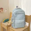 Mochila Casual Estilo Coreano Ins Azul Cielo Galaxia Estrellada para Niña de Secundaria y Preparatoria para Clase y Viaje