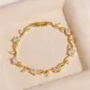 Venta Caliente Transfronteriza Zircón Forma de Rama Estilo de Lujo Calidad Incrustaciones Joyería Colorida Moda Estilo Ins Pulsera de Lujo Ligero con Diamantes Completos