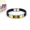 Pulseira de silicone nova europeia e americana moda Pulseira de palma dourada de Fátima pulseira personalizada de aço inoxidável para homens e mulheres