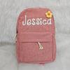 Mochilas Populares Europeas y Americanas Personalizadas con Nombre, Regalos Navideños para Niños de Pana Bordados a Mano, Simples y a la Moda