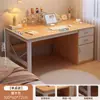 Mesa de Computador de Mesa Estudo Casa Simples Moderna Mesa para Adulto Mesa de Escritório Estrutura de Aço com Gaveta