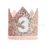 Decoración para Fiesta Infantil Sombreros Digitales, Coronas, Sombreros de Cumpleaños, Primer Cumpleaños del Bebé y Banquete de los 100 Días Adornos para la Cabeza con Purpurina, Accesorios para Fotos