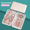 Acero Inoxidable con Cortauñas, Herramientas para Pedicura y Manicura de Belleza, Pinzas para Cutícula, Tijeras para Uñas Serie Rose Gold con Logo