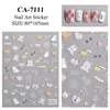 Novos adesivos de nail art em relevo populares artigos de papelaria japoneses adesivos tridimensionais para unhas adesivos de joias para nail art fofos com grafite