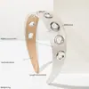 Diadema Heming Transfronteriza Nuevo Retro Color Sólido Personalizada Simple Ojillo Metálico Textura Diadema de Ala Ancha Accesorio para el Cabello de Nicho