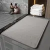 Alfombra de Piso de Lino de Color Sólido Cortable para Baño, Felpudo Absorbente de Agua y Antideslizante para Cocina, Alfombra de Piso Resistente a Manchas y al Desgaste