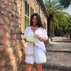 2024 Principios de Primavera Nuevo Transfronterizo Europeo y Americano Comercio Exterior Femenino Moda Sencilla Camisa Corta Traje Casual -88156