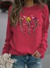 Calabaza de Halloween Talla Europea Nueva Sudadera para Mujer Colorida Estampado Digital 3D Patrón de Castillo Murciélago Jersey