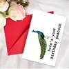 Colección de Tarjetas de Felicitación de Cumpleaños Nuevas Transfronterizas Animal Texto Mensaje de Cumpleaños Universal Tarjeta Plegable con Sobre