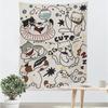 Tela Colgante de Animales Lindos de Dibujos Animados con Graffiti para Casa de Alquiler Cubierta de Pared para Sombreado Tela de Pared de Fe Pintura Decorativa Tela de Fondo con Sentido Avanzado