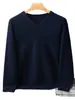 Suéter de cachemira para hombre para otoño e invierno, cuello en V, color liso, engrosado, adecuado para usar en capas, business casual, manga larga, capa base de punto