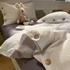 Nuevo Modelo 2026 Juego de Ropa de Cama Jacquard de Algodón Lavado - Juego de Cuatro Piezas para Todas las Estaciones, Incluye Sábana Plana, Sábana Ajustable y Funda de Edredón (Set de tres piezas)