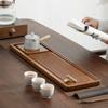 Bandeja de Té Zen Estática Pesada de Bambú Plato Plano para el Hogar Rectangular Mar de Té Mesa de Té de Estilo Japonés Almacenamiento de Té Doble Uso Bandeja para Burbujas Secas para Drenaje y Almacenamiento de Agua