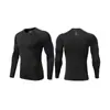 Body de Base de Alta Elasticidade para Uso Externo Masculino Corrida Esportes Ciclismo Secagem Rápida Respirável Estampado Manga Longa Camiseta Top de Treino